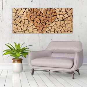Slika - Srce od drveta (120x50 cm)