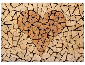 Slika - Srce od drveta (70x50 cm)