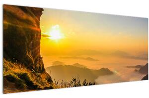 Slika doline u jutarnjoj magli (120x50 cm)