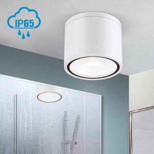 ORION LED stropni reflektor Sputnik IP65 Ø 14,5 cm bijeli, Bijela, kupaonica, Metal, Vanjski reflektor/šiljak za tlo