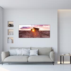 Slika - zalazak sunca u pustinji (120x50 cm)