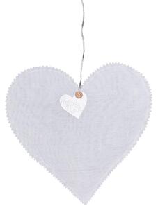 Bijelo viseće srce HEARTLIGHT s LED svjetlosnim lancem
