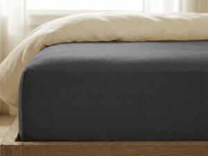 Jersey plahta s likrom tamno siva 180 x 200 cm