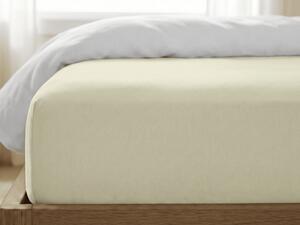 Jersey plahta s likrom svijetlo krem 180 x 200 cm