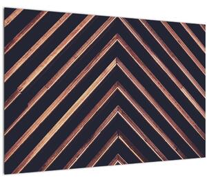Slika drvenog motiva na crnoj pozadini (90x60 cm)