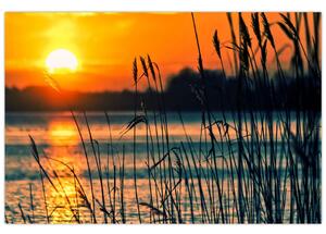 Slika - Zalazak sunca nad jezerom (90x60 cm)