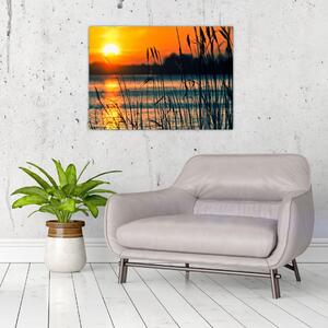 Slika - Zalazak sunca nad jezerom (70x50 cm)