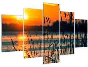 Slika - Zalazak sunca nad jezerom (150x105 cm)