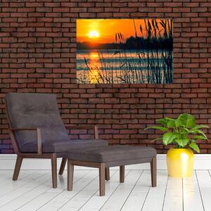 Slika - Zalazak sunca nad jezerom (90x60 cm)
