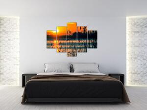 Slika - Zalazak sunca nad jezerom (150x105 cm)