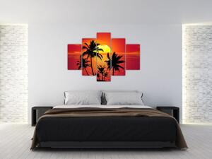 Slika siluete otoka s palmama (150x105 cm)