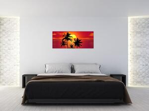 Slika siluete otoka s palmama (120x50 cm)