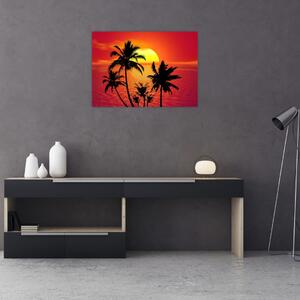 Slika siluete otoka s palmama (70x50 cm)