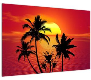 Slika siluete otoka s palmama (90x60 cm)