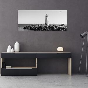 Slika - Svjetionik na obali, Santa Cruz, Kalifornija (120x50 cm)