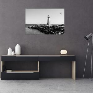 Slika - Svjetionik na obali, Santa Cruz, Kalifornija (90x60 cm)
