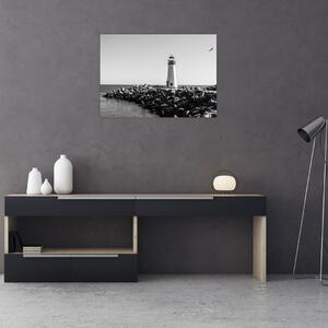 Slika - Svjetionik na obali, Santa Cruz, Kalifornija (70x50 cm)