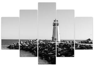 Slika - Svjetionik na obali, Santa Cruz, Kalifornija (150x105 cm)