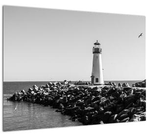 Slika - Svjetionik na obali, Santa Cruz, Kalifornija (70x50 cm)