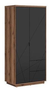 Ormar Boston CE105Tamni delano hrast, Crna, 201x94x57cm, Porte guardarobaVrata ormari: Klasična vrata