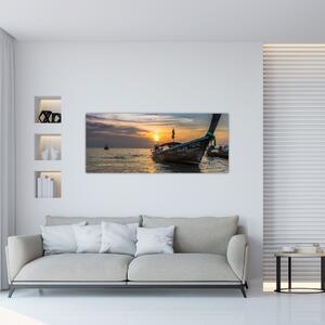 Slika čamca uz obalu (120x50 cm)