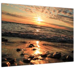 Staklena slika - Zalazak sunca na oceanu (70x50 cm)