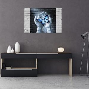 Slika - Leptir na zidu (90x60 cm)