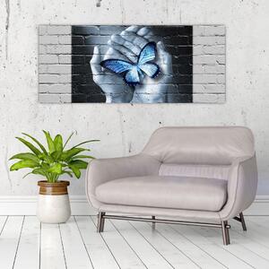 Slika - Leptir na zidu (120x50 cm)