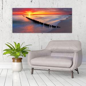 Slika - Zalazak sunca, Baltičko more, Poljska (120x50 cm)