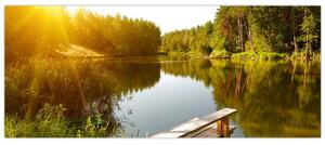 Slika - Jezero u šumi (120x50 cm)