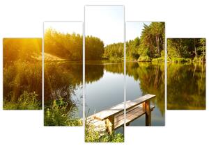 Slika - Jezero u šumi (150x105 cm)