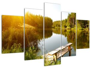 Slika - Jezero u šumi (150x105 cm)