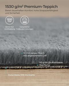 Tepih protuklizni 80 x 150 cm, moderan i mekan tepih za svaku prostoriju, sivi | SONGMICS
