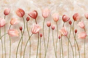 Samoljepljiva tapeta staroružičasti tulipani