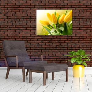Staklena slika - Žuti tulipani (70x50 cm)