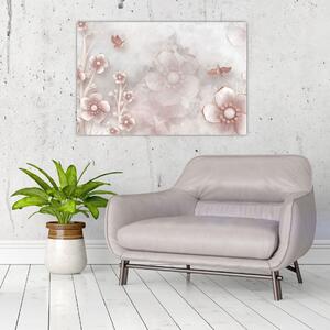 Slika - Ružičasto cvijeće (90x60 cm)