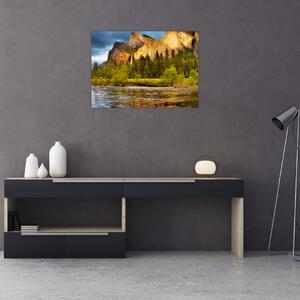 Slika - Stijene uz jezero (70x50 cm)