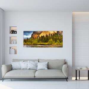 Slika - Stijene uz jezero (120x50 cm)