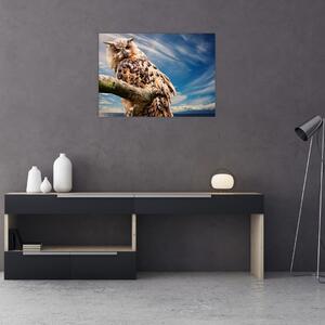 Staklena slika sove (70x50 cm)
