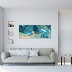 Slika - Tirkizna apstrakcija (120x50 cm)