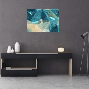 Staklena slika - Tirkizna apstrakcija (70x50 cm)
