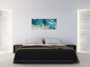 Slika - Tirkizna apstrakcija (120x50 cm)
