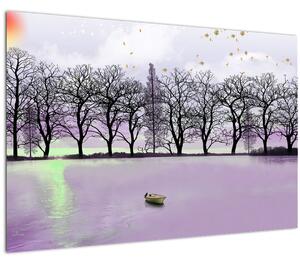 Slika - Brodica na jezeru (90x60 cm)