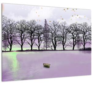 Slika - Brodica na jezeru (70x50 cm)
