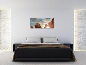 Slika - Zalazak sunca nad liticama (120x50 cm)