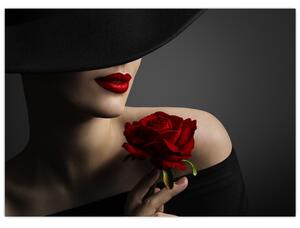 Slika - Žena s ružom (70x50 cm)