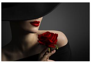 Slika - Žena s ružom (90x60 cm)