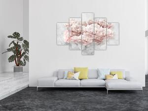 Slika - Ružičasto cvijeće na zidu (150x105 cm)