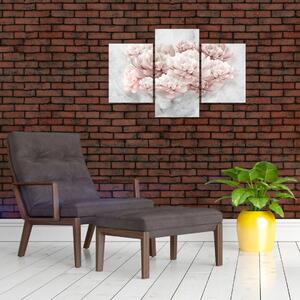 Slika - Ružičasto cvijeće na zidu (90x60 cm)