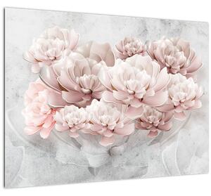 Slika - Ružičasto cvijeće na zidu (70x50 cm)